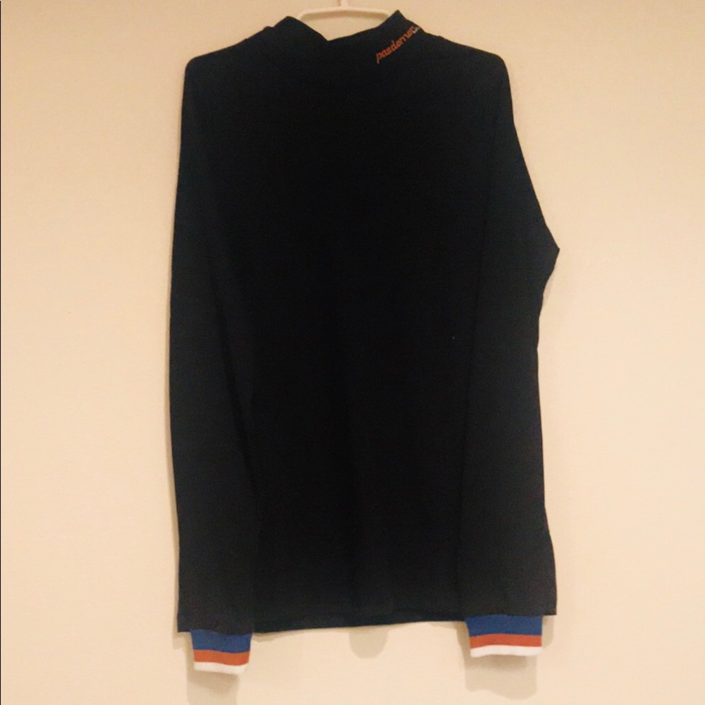 nwt black contrast cuff pasdemer turtleneck